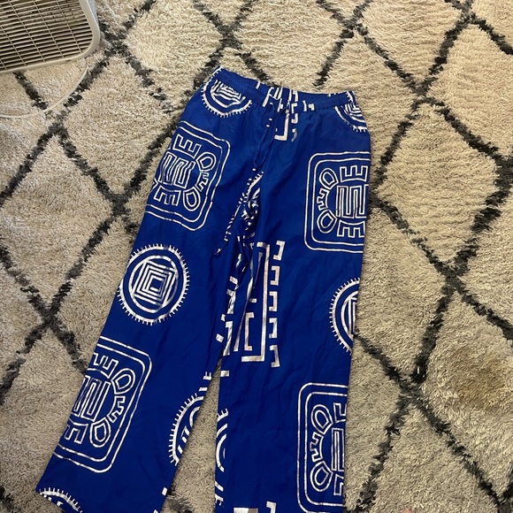 Ashro Royal Blue Pants w/ shimmery Silver Accents - Picture 2 of 12